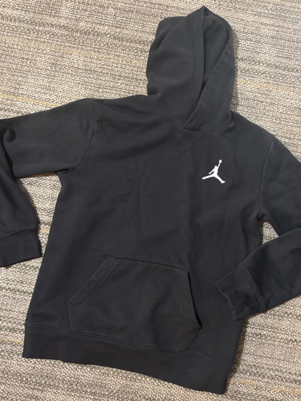 Jordan Black Crewneck Hoodie with White Jumpman